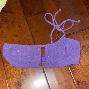 Purple glittery off the shoulder top